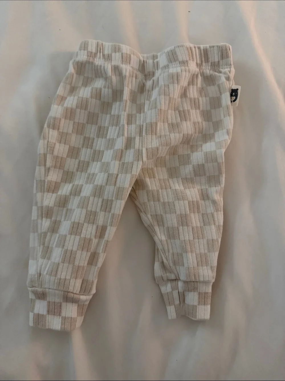 Neutral Checkered Baby Bottoms